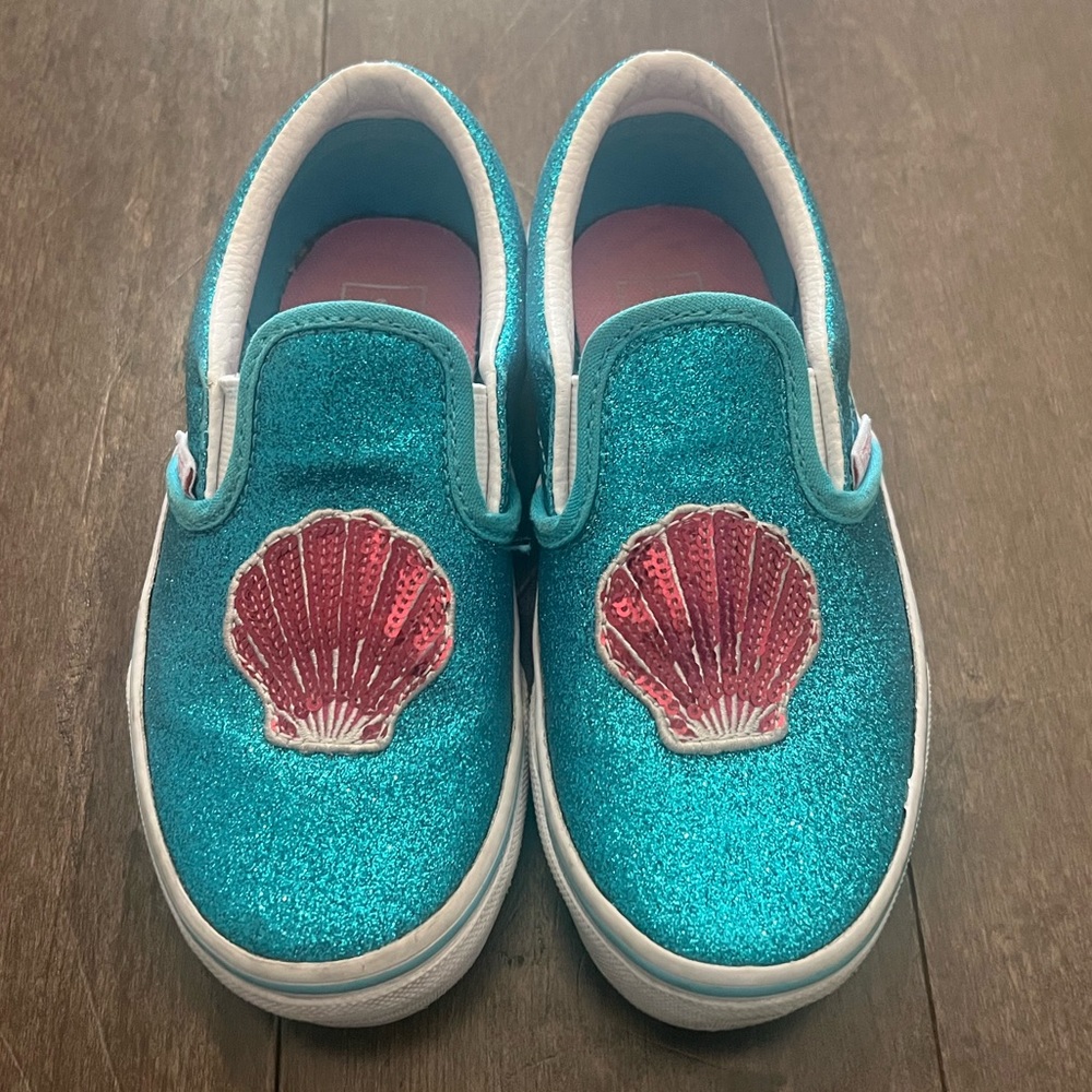 Vans mermaid sparkle toddler 12 shoes slip ons